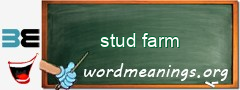 WordMeaning blackboard for stud farm